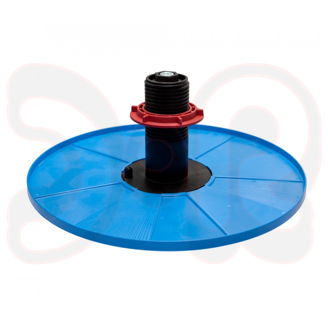 Spulendorn Groß (5 - 16 KG Spulen ) mit Ablaufsicherung und Isolierflansch blau