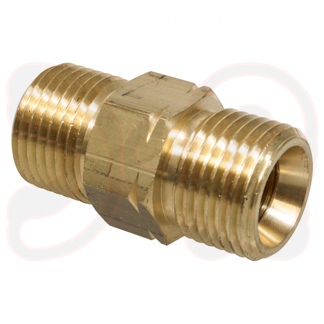 Doppelnippel mit Innenkonus 45°, DIN 8542 - G 1 1/2" RH auf 1 1/2" LH LH