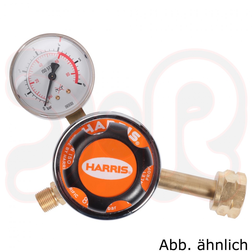 HARRIS Flaschendruckminderer Modell 896, zweistufig Propan 25 bar / 0-4 bar für Gasflasche 19/33 Kg