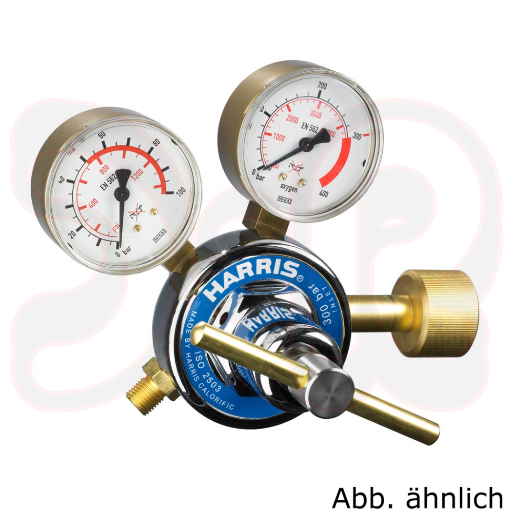 HARRIS Flaschendruckminderer Modell 996, zweistufig Sauerstoff 300 bar / 0-10 bar