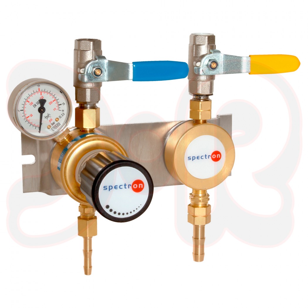 Doppel-Entnahmestelle ET65 BV-2-M f. O2 & Ace, 40/1,5 bar, H.druck O2 10 bar, G 3/8" RH/LH-a, 1 Mm.