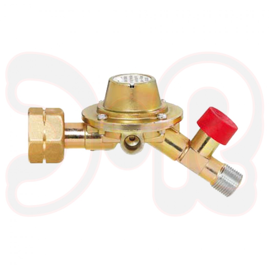Druckregler mit Schlauchbruchsicherung Propan 1,5 bar, Leistung 12kg/h festeingest. Kombi x R 3/8 LH