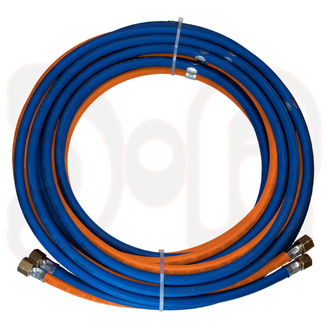 SEMPERIT Autogenschlauch Propan/O² HD 11/11 mont. je m 1 Klemme 10m