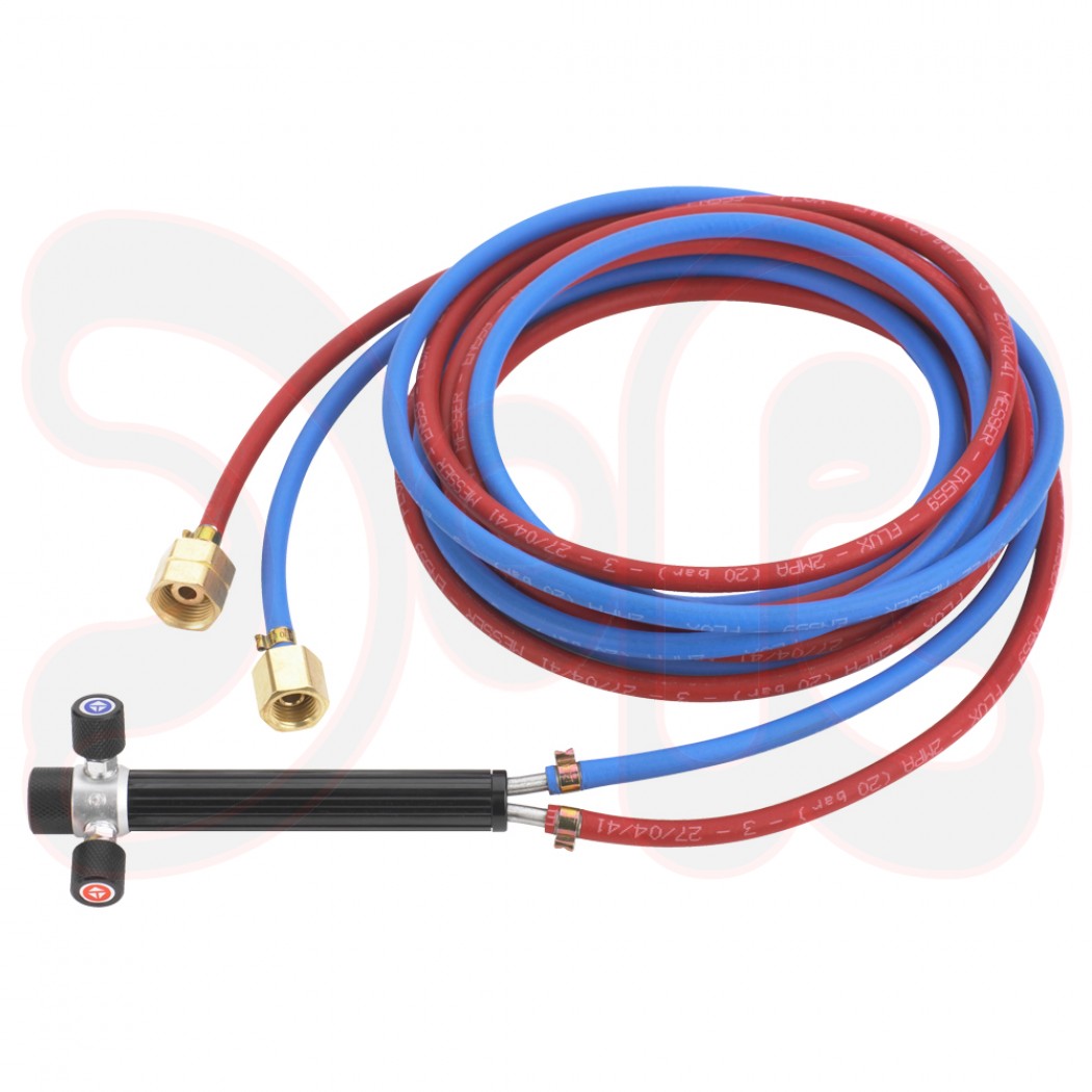 MESSER Klein-Griffstück. hohe Durchgangsleistung f. MINITHERM, inkl. 3 m eingebundene Schläuche