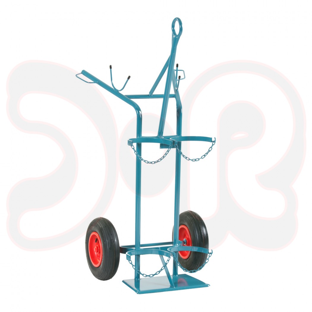 SCAPP Flaschenwagen f. 2 x 50 l Gasflaschen, mit Kranöse, Luftbereifung