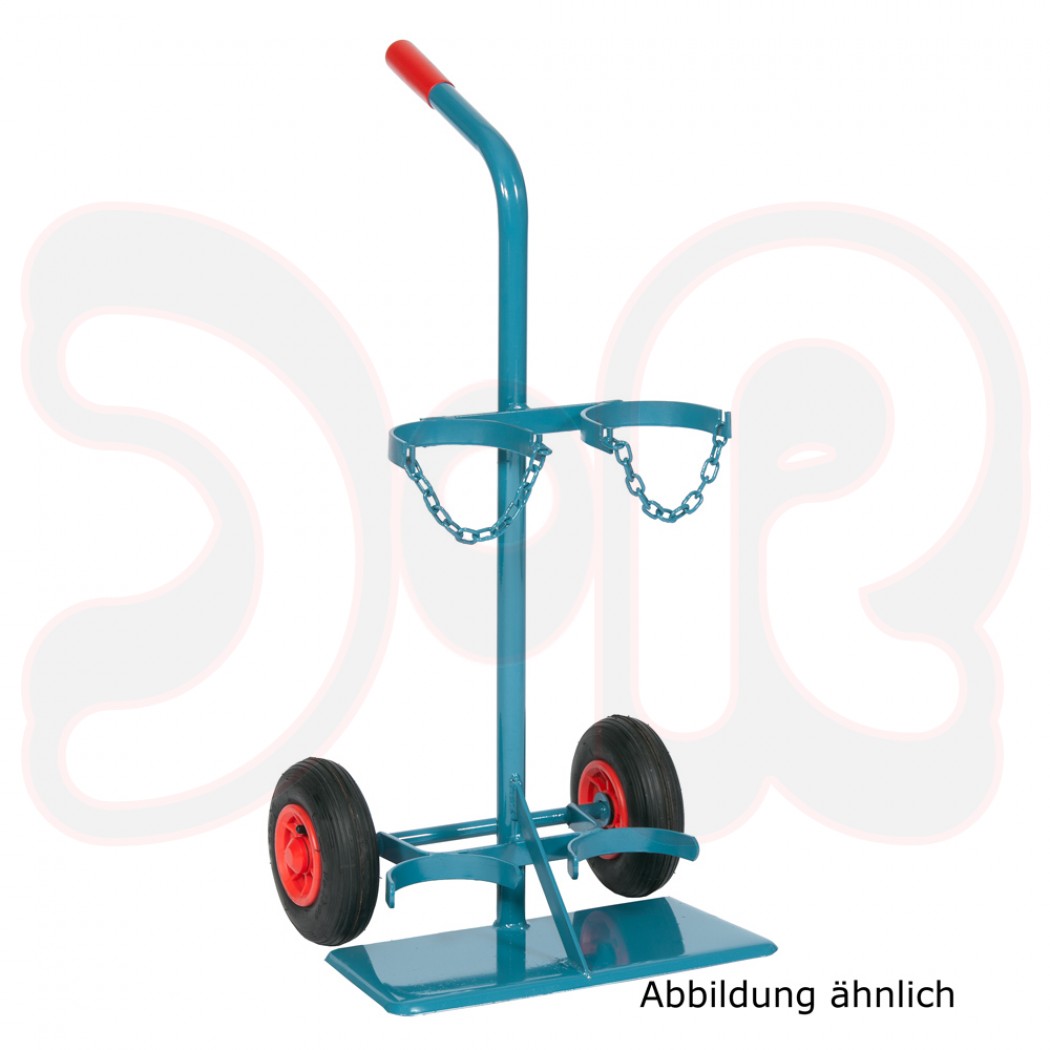 SCAPP Flaschenwagen f. 2 x 5 l Gasflaschen, Standplatte, Luftbereifung