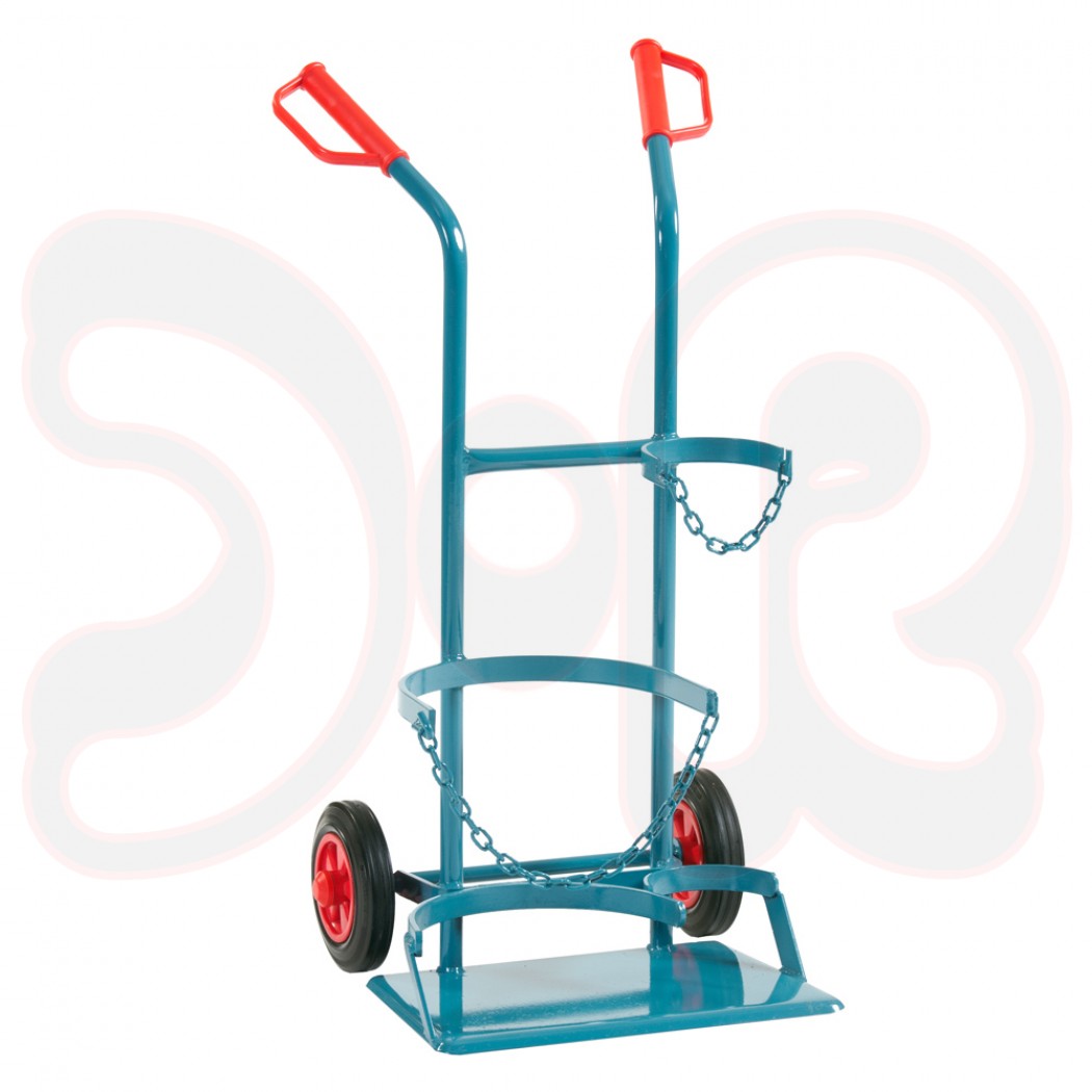 SCAPP Flaschenwagen f. 1 x 10 l u. 1 x 11 kg Gasflaschen, Standplatte, 2 Holme, Vollgummiräder