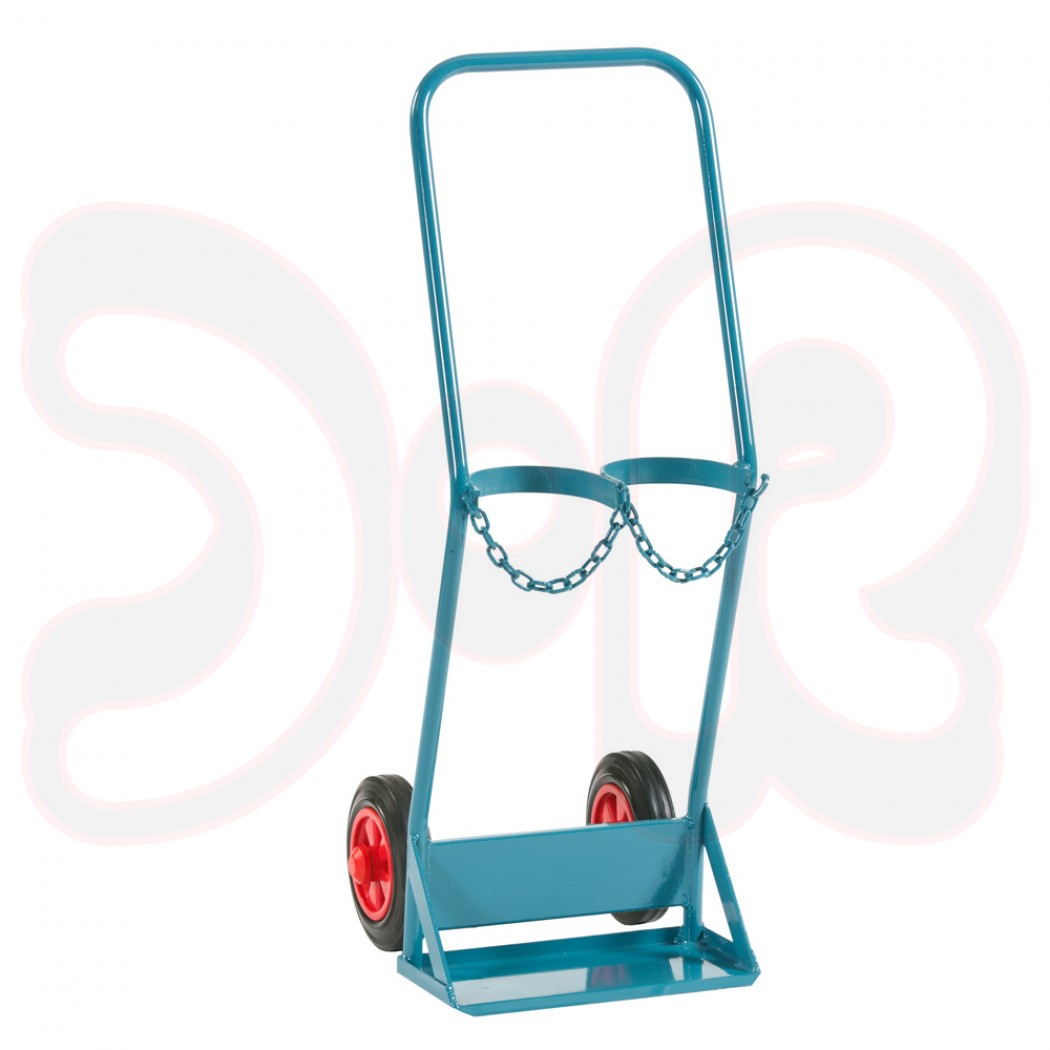 SCAPP Flaschenwagen f. 2 x 10 l Gasflaschen, Rundbügel, passend f. Sicherheitsschränke, Vollgummi