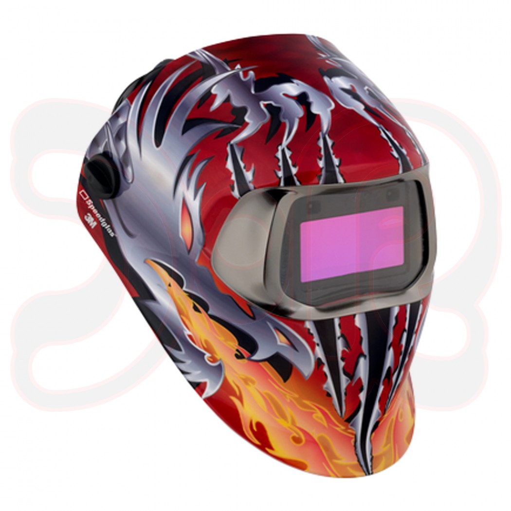 SPEEDGLAS 100 Graphic Schweißmaske "Razor Dragon" mit Schweißfilter 100V, DIN 8-12