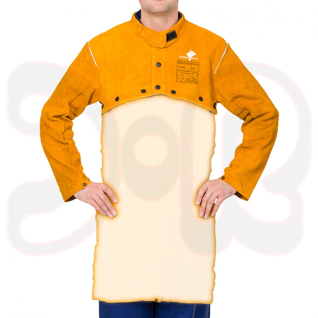 WELDAS Golden Brown Schweißerjacke aus Rindspaltleder, Brustumfang 112 cm, nach EN ISO 11611:2007