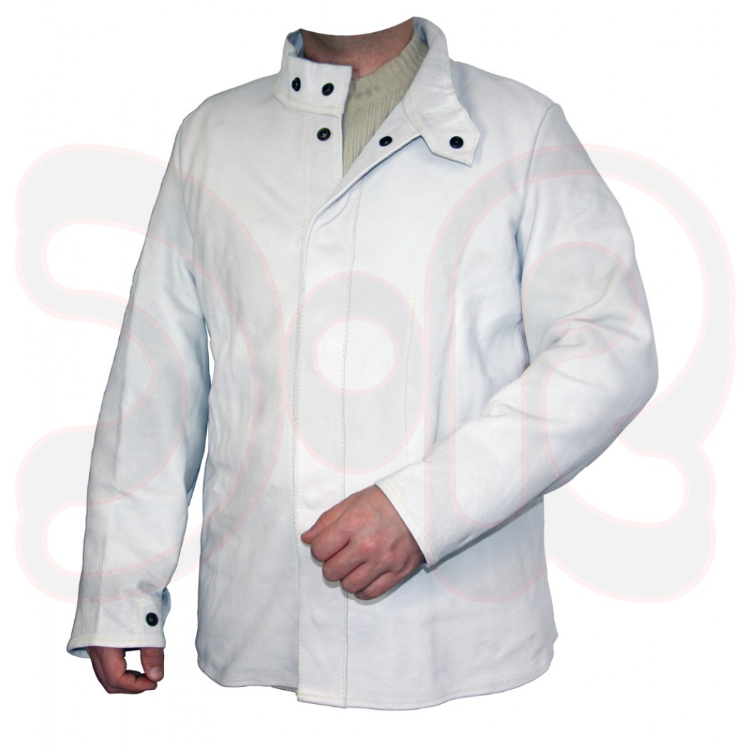 Schweißerjacke aus Rindvollleder Gr. 50 mit Kevlargarn vernäht und verdeckter Knopfleiste