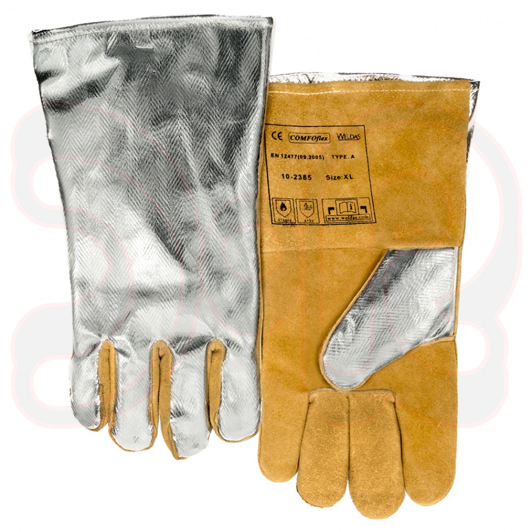 WELDAS COMFOflex MAG-Schweißerhandschuhe Gr. XXL, aluminiumbeschichteter Rücken, Leder