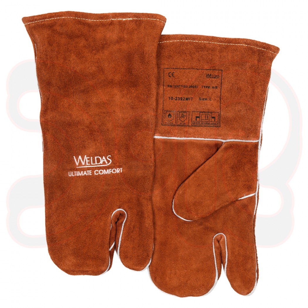WELDAS MAG-Schweißerhandschuhe baumwollgefüttert, Gr. L, Fäustling, EN12477 Type A