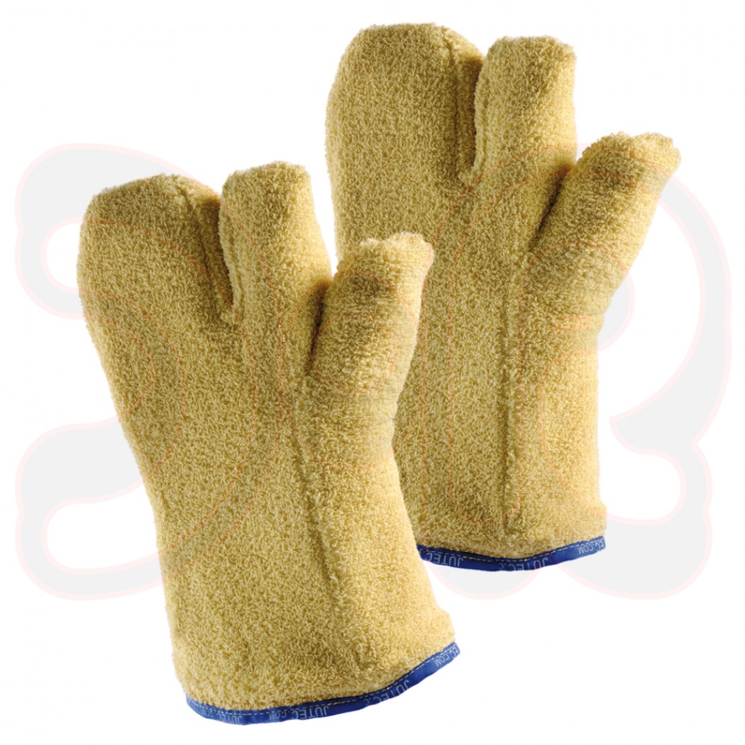 3-Finger-Handschuh, Länge 300 mm, Hitzeschutz bis 500°C, Aramidschlingengewebe, Gr. 10