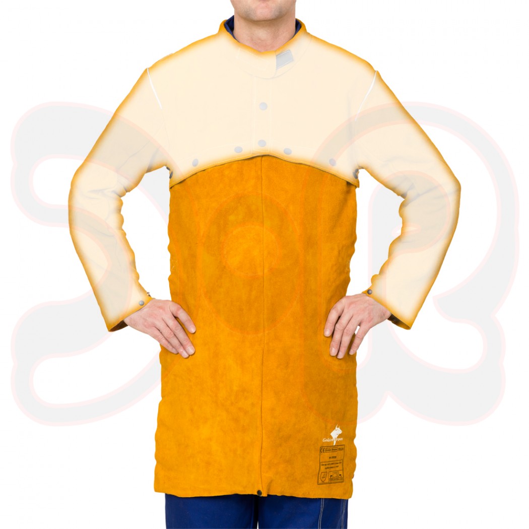 WELDAS Golden Brown Schürze für Schweißerjacke, aus Rindspaltleder, Länge 91 cm, Breite 56 cm