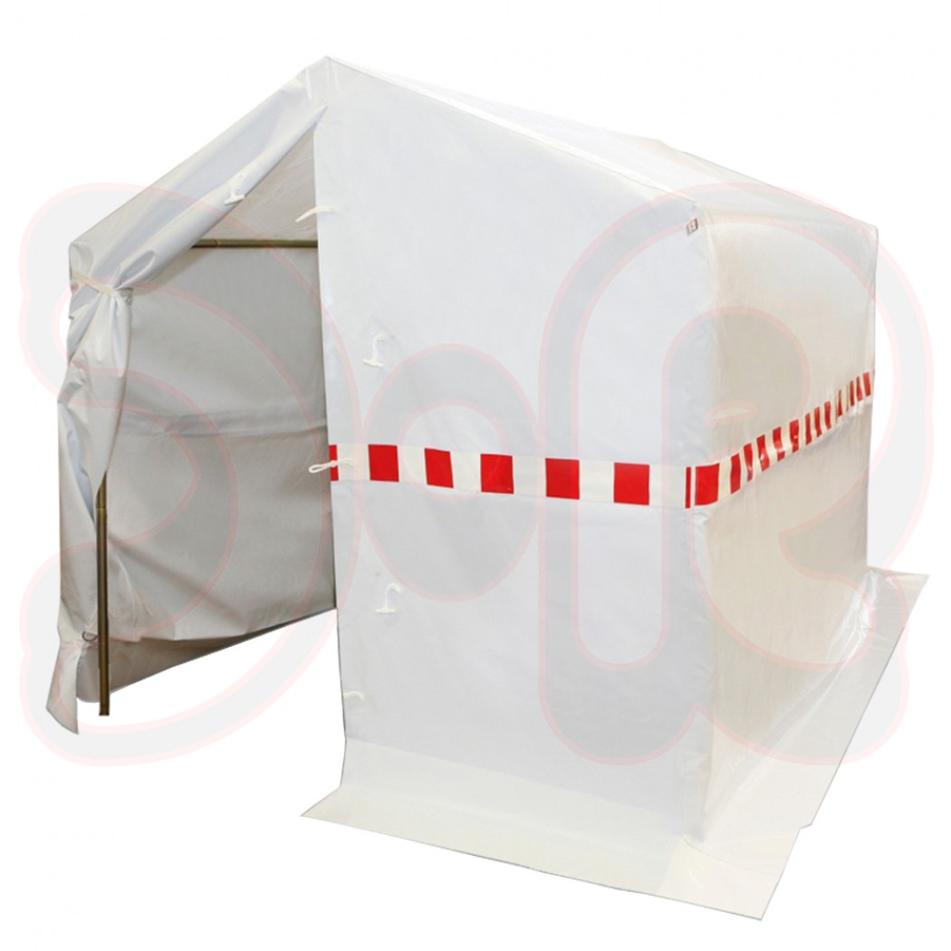 Schweißzelt Flachdach 200 cm x 200 cm, Höhe 210 cm, schwer entflammbar nach DIN 4102 B1