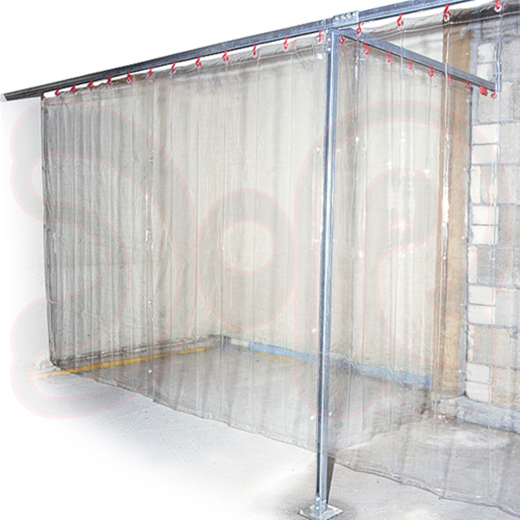 Schweißerschutzvorhang B=1300 x H=1800 x D=0,4, glasklar, nach DIN EN1598