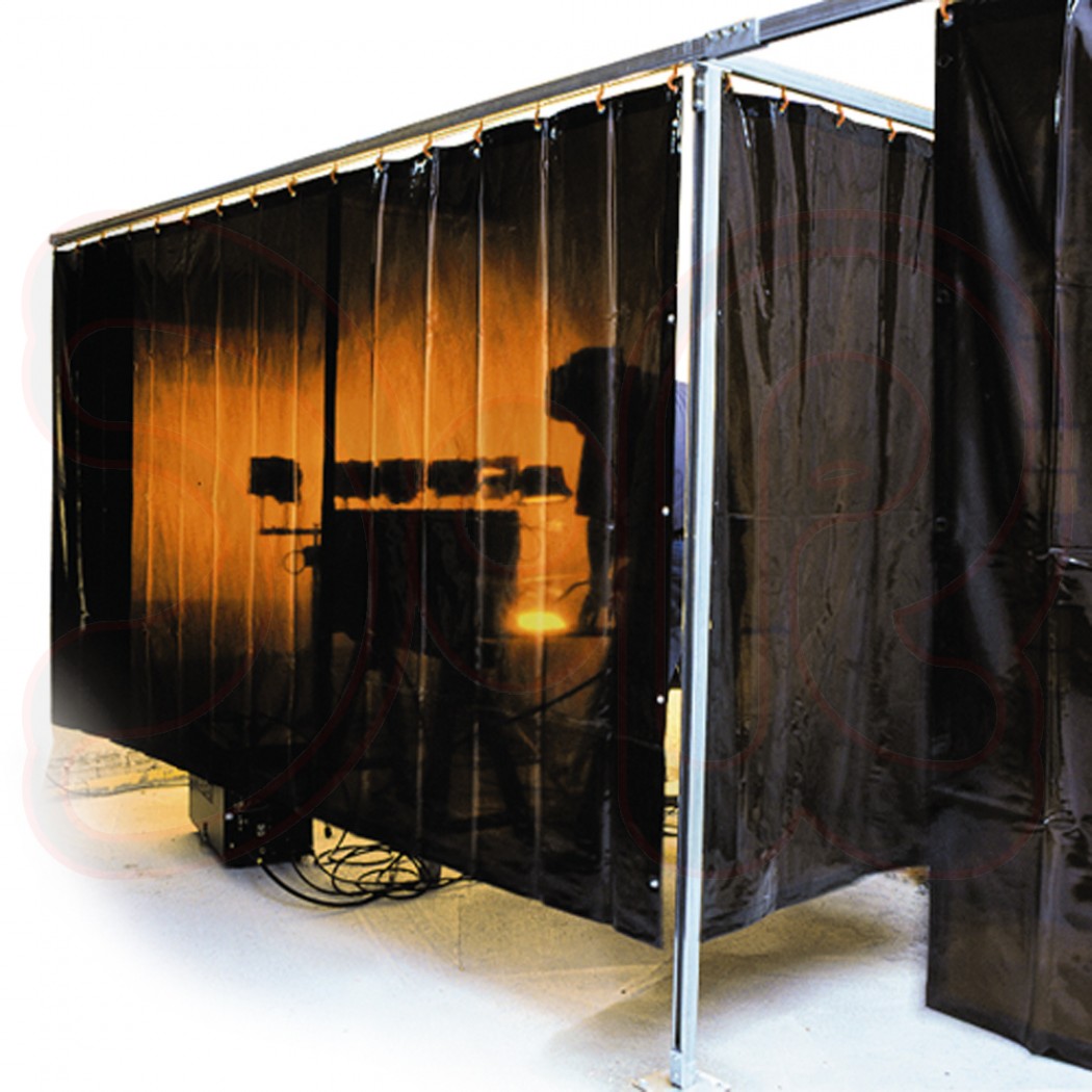 Schweißerschutzvorhang B=2000 x H=1800 x D=0,4, rotbraun, nach DIN EN 1598