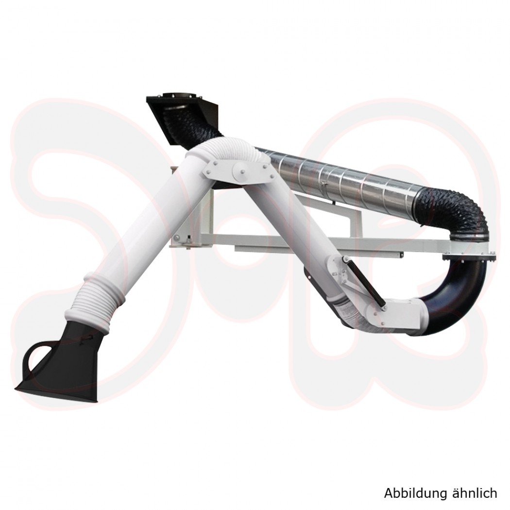 TEKA Absaugarm - 150 mm, 6 m RAG: 3 m Rohr außenliegendes Gelenk, 3 m Wandausleger