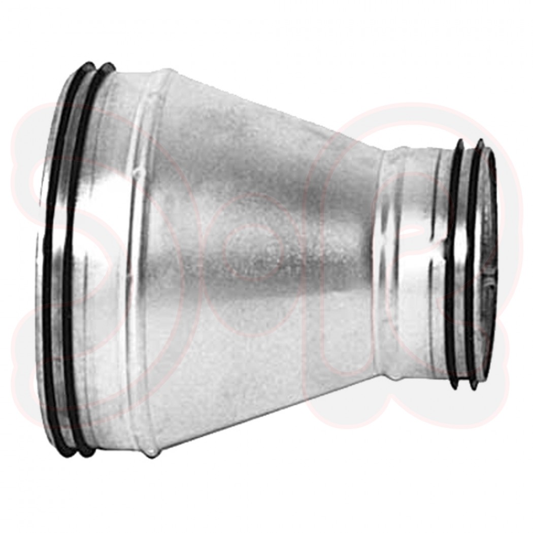 Reduzierung mit doppelter Gummidichtung d1 Ø 250mm, d2 Ø 125mm