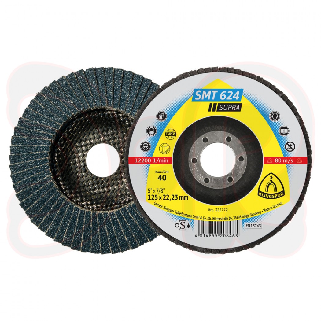 KLINGSPOR SMT 624 Supra Schleifmopteller, 115 x 22,23 mm, Korn 60, gewölbt
