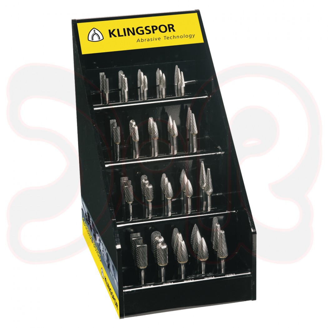 KLINGSPOR HF 100, 40-teiliges Fräser-Set, 6 mm, Kreuzverzahnung