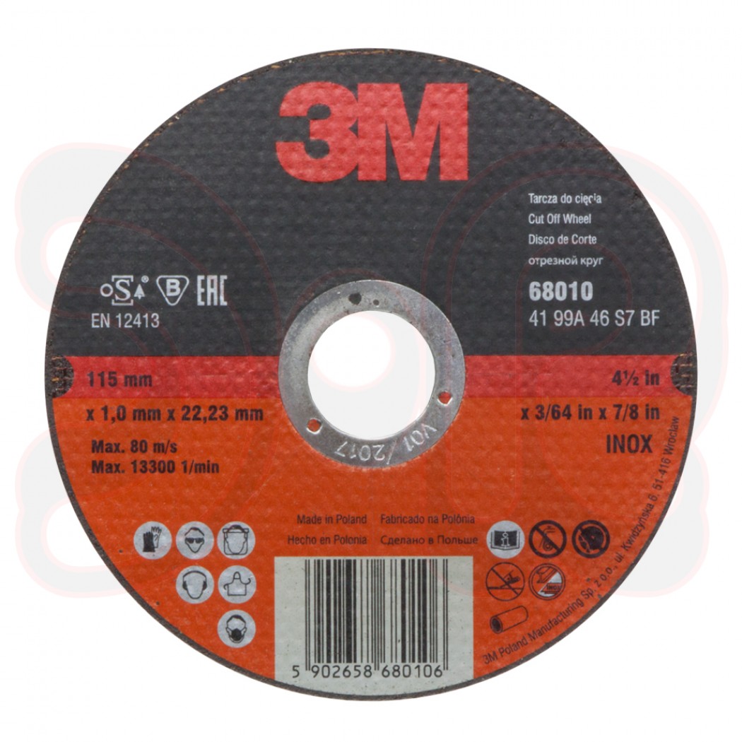 3M Trennscheibe CutOff Wheel INOX Innen-Ø: 22mm, Ø: 115mm, B: 1mm, Korn: P046