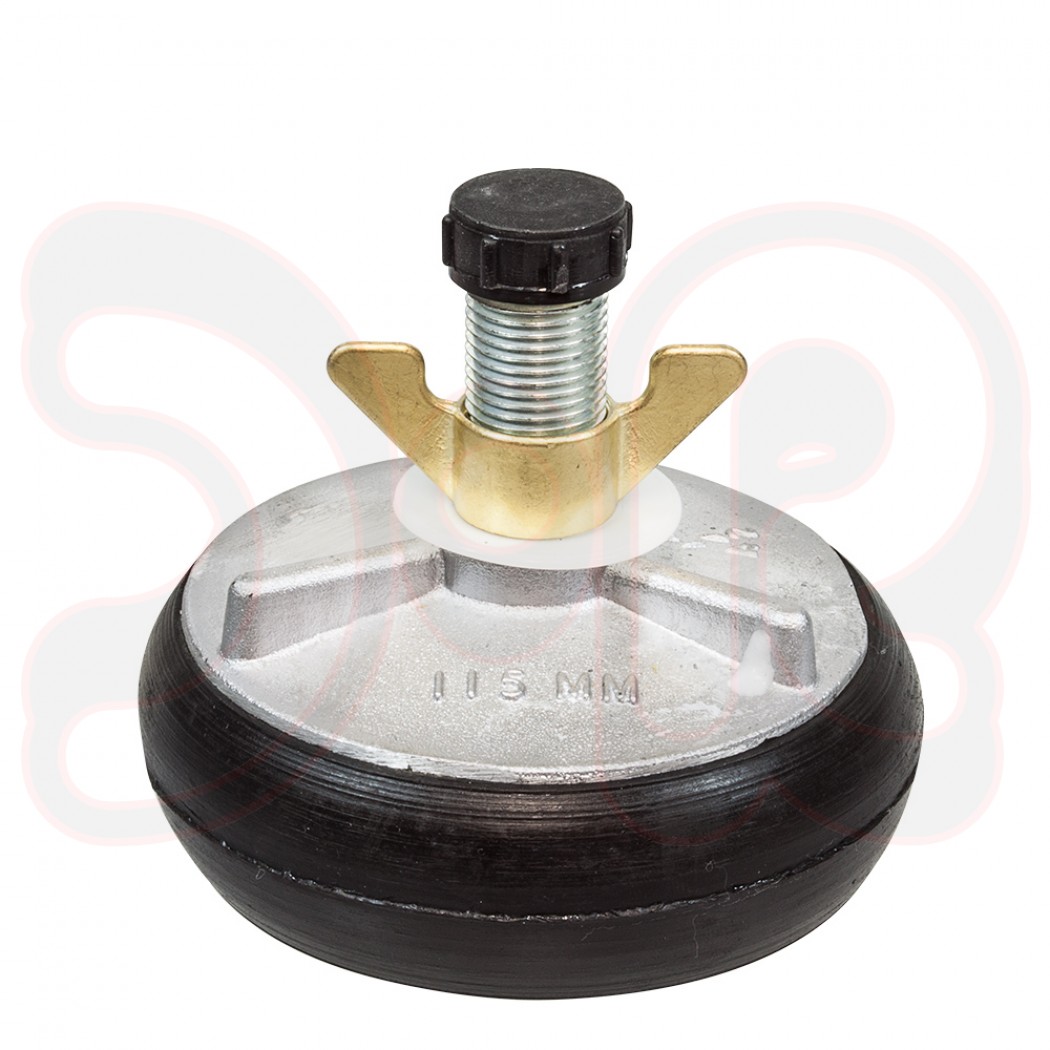 SCAPP Verstellbarer Rohrstopfen ALU 4,5" Gr.115mm mit Hohl-Gewindeschaft 1/2" Bereich 114 - 130mm