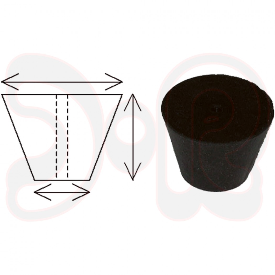 COWIK Silikon Rohrstopfen Typ 1 Ø 18-36mm, 36mm hoch mit Loch Ø 5,0mm, Temperaturbeständig bis 340°C