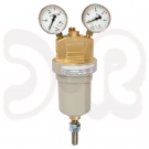 Druckregler U13, 50/30 bar, L10 = 6, Ein-/Ausgang G½" innen, 2 Manometer, mit Abblaseventil