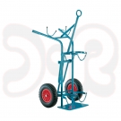 SCAPP Flaschenwagen für 2 x 50 l Gasflaschen mit Kranaufhängung, ohne Werkzeugkasten, Luftbereifung