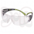 3M SecureFit SF401AS/AF Schutzbrille, klare Scheibe, Rahmen schwarz/grün
