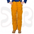 WELDAS Golden Brown Schweißerhose aus Rindspaltleder, Länge 112 cm, nach EN ISO 11611:2007