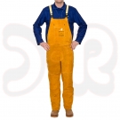 WELDAS Golden Brown Schweißerlatzhose mit Brustschutz, aus Rindspaltleder, Länge 140 cm
