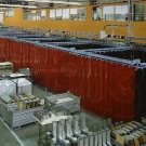 Streifenvorhang B=2065 x H=2000 x D=0,4 mm, rotorange, ohne Saum, nach DIN 1598