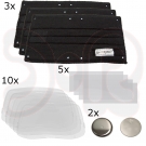 SPEEDGLAS Ersatzteilset GROß für 9100 XX, äußere und innere Vorsatzscheiben, Stirnpolster, Batterien