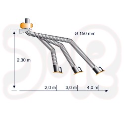 KEMPER Absaugarm flexibel in Schlauchausführung, Ø 150 mm